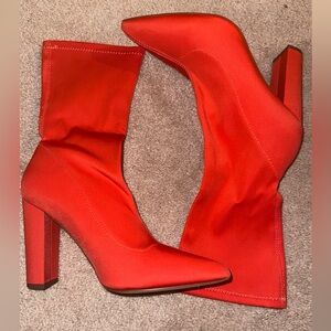 Liliana Bold Orange Heeled Boots